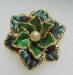 Enamel Flower Brooch Signed Germany - Numbered