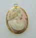 Vintage Pale Pink and White Coral Cameo 10K