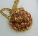 Large Dome Rhinestone Pendant Necklace