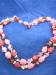 Vntg 2 Strand Red/Pink Beads & Rondell Rhinestone Necklace