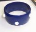 Navy Blue and White Dot Bangle Bracelet