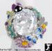 Dior Inspired Ring: Cubic Zirconia Enamel Floral Ring Clear