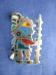 Small Colorful Indian Warrior Enamel Sterling Silver 925 Pin