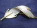 Signed JJ Dainty Brushed Frosted Silver Tone Leaf Pin/Brooch